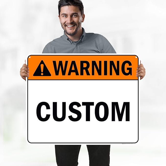 Custom warning Sign, Ansi Sign, Osha Compliant, 24x30 Inches, 55 mil thick HDPE (high density polyethylene), Made in USA by My Sign Center