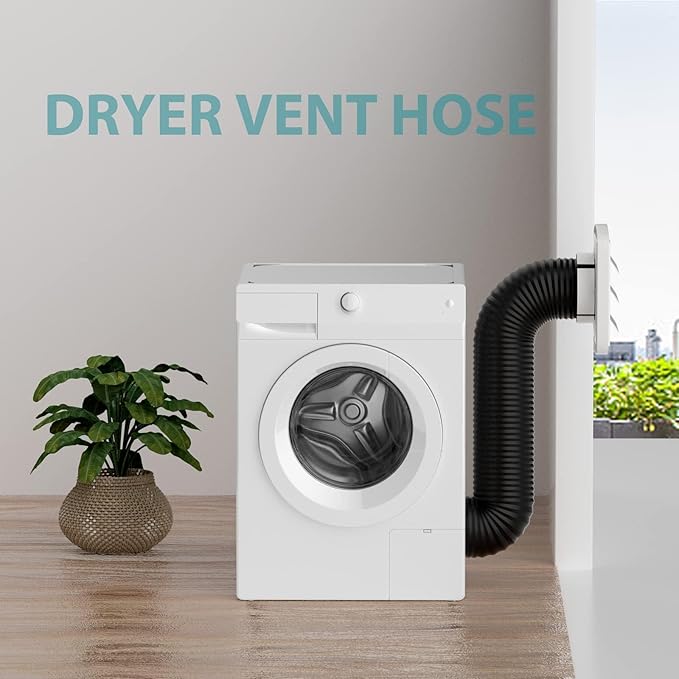 HG Power 3 Inch Air Ducting, 8 Feet Flexible Aluminum Dryer Vent Hose, Three Layer Protection Dryer Hose with 2 Clamps for HVAC Ventilation Heating Cooling Exhaust