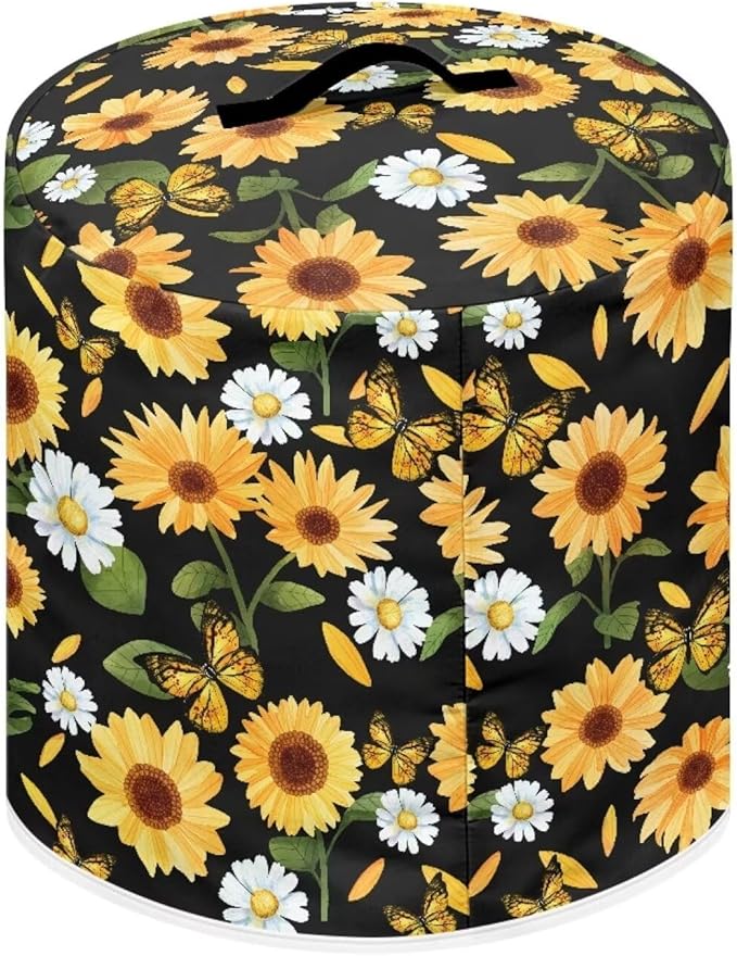 Flashideas Sunflower Butterfly Pressure Cooker Cover with Storage Pocket Compatible with 8 10 Quart Instant Pot, Durable Rice Cooker Air Fryer Accessories, Waterproof Kitchen Appliances Dust Cover