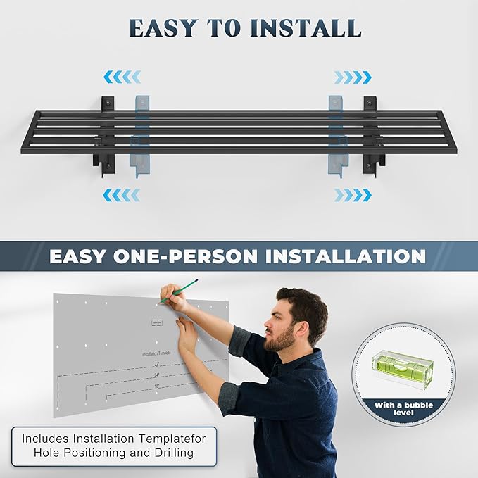 2-Pack 1x4ft Heavy Duty Garage Shelving, 1' x 4' Garage Wall Shelving Wall Mounted (2pack-1x4ft)