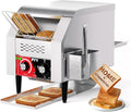 PYY Commercial Conveyor Toaster - 150 Slices/Hour Heavy Duty Stainless Steel Toaster for Toast, Bagel, Bun, Bread, Ideal for Restaurant/Bakery/Buffet