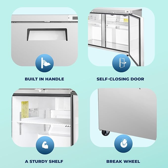 Frigos FG-UCFZ-29 29" 6.7 cu ft Commercial Undercounter Freezer Silver - ETL Certified Stainless Steel, LED Lighting - Perfect for Commercial Kitchens - Low Energy Freezer Included Liftgate