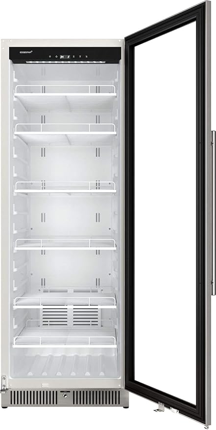 EdgeStar VBM131 24 Inch Wide 13.7 Cu. Ft. Commercial Beverage Merchandiser With Temperature Alarm and Reversible Door - Stainless Steel