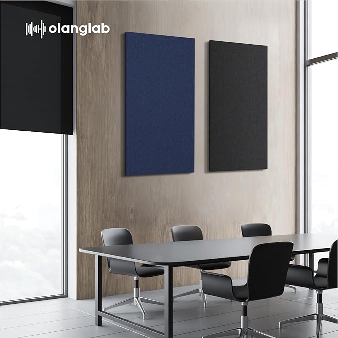 Olanglab Acoustic Panels 2 Pack, 48''x24'' Large Sound Panels, Fabric Wrapped Sound Proof Foam Panels for Walls, Sound Absorbing Panels for Recording Studio Acoustical Treatments (Navy)