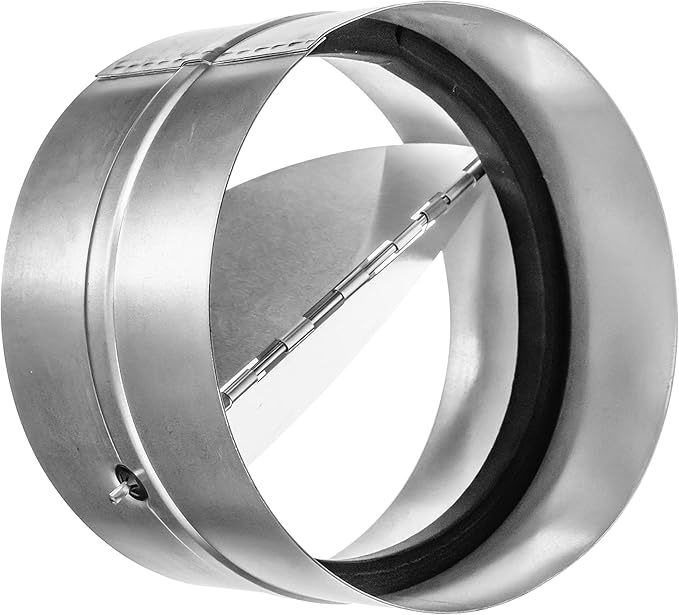 5" Inch Backdraft Damper for Straight or Flex Duct. Bathroom Exhaust Fan. Kitchen Hood Exhaust Fan and Different Dryer Fan Backflow Preventer. Steel Damper with Aluminum Valve Flaps