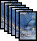 8.5 x 14 Picture Frame Set of 6, Black Frame for 8.5x14 Inch Picture Poster Photo, Light Weight and High Transparent 8.5 by 14 Frame for Wall - 6 Pack/Black/8.5"x14"