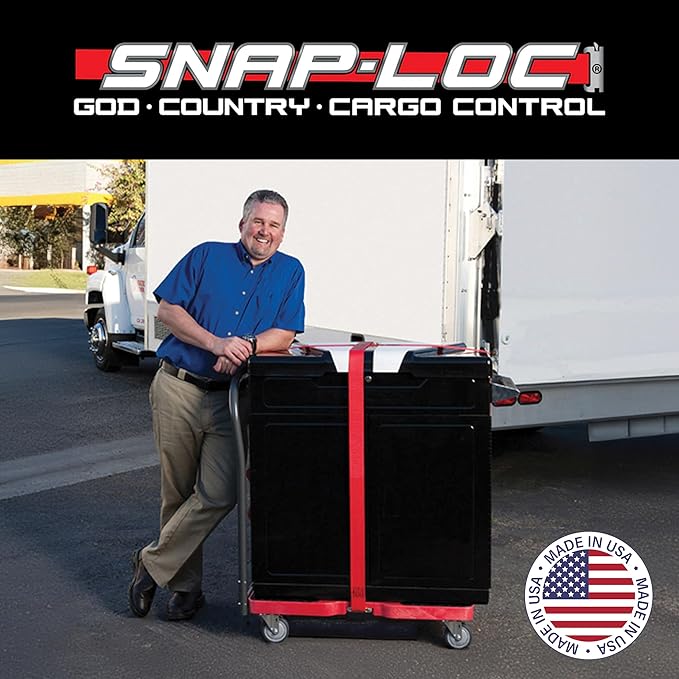 SNAP-LOC, 4 Wheel Dolly, 1,200 lb Professional E Track Dolly, Heavy Duty Furniture Moving Cart, Modular Cargo Platform, Made in USA, Black