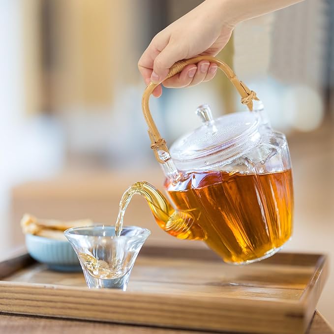 uxcell 3Pcs Bamboo Teapot Handle U-Shape Handle Replacement for Span 4.3-5.1 Inch Ceramic Pottery Tea Pots Tea Kettle Accessories Supplies, Rattan Winding