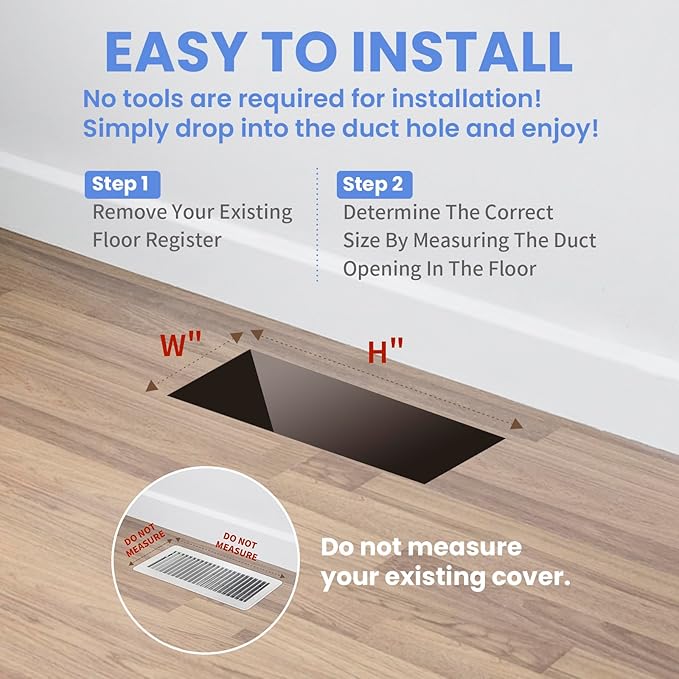 2x10 Inches 2 Pack Heavy Duty Walkable Floor Register Easy Adjust Air Supply Lever Floor Vents - Seattle Design - Vent Cover for Home Floor - Oil Rubbed Bronze