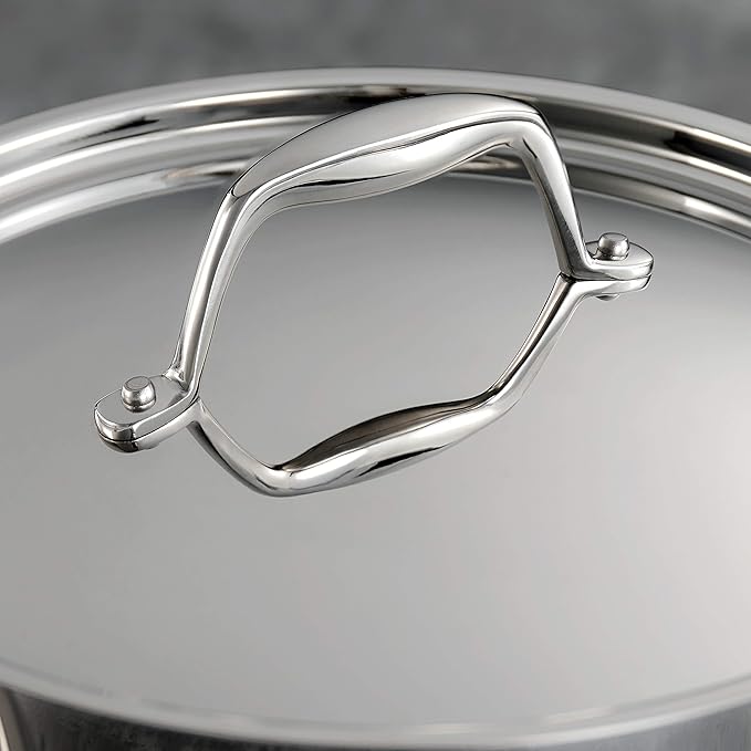 Tramontina Signature Tri-Ply Clad Stainless Steel 5-Quart Dutch Oven Pot with Lid, Induction-Ready, Dishwasher-Safe, NSF-Certified, Made in Brazil