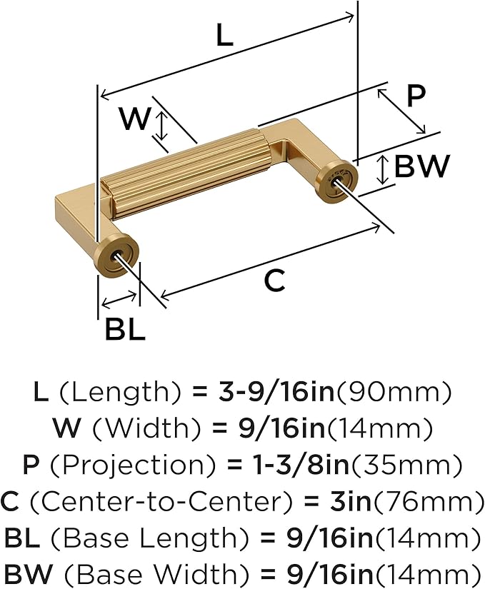 Amerock Ballard 3 inch (76mm) Center-to-Center Champagne Bronze Cabinet Pull, BP37642CZ