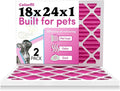 Colorfil 18x24x1 Air Filter (2-Pack) | Made in the USA | Color Changing | Remove Cat and Dog Odor | MERV 8 for Pet Hair Dander and Dust | 17.5"x23.5"x0.75" Exact Size