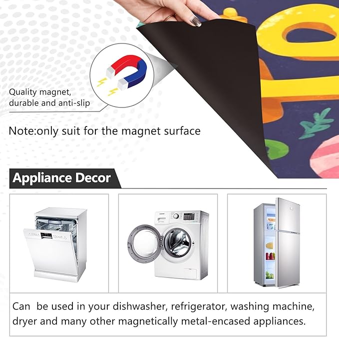 Halloween Candy Pumpkin Darkblue Dishwasher Magnet Cover for Front Panel Magnetic Dishwasher Cover Decorative Refrigerator Magnet Covers Dishwashers Magnetic Sticker for Home Kitchen, 23" x 26"