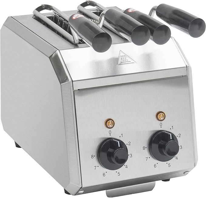 2 Slice Electric Sandwich Toaster, 600W per Slot for Energy Efficiency with SUS 304 Tongs, 8 Minutes Timer, Removable Crumb Tray, For Home and Commercial Use.