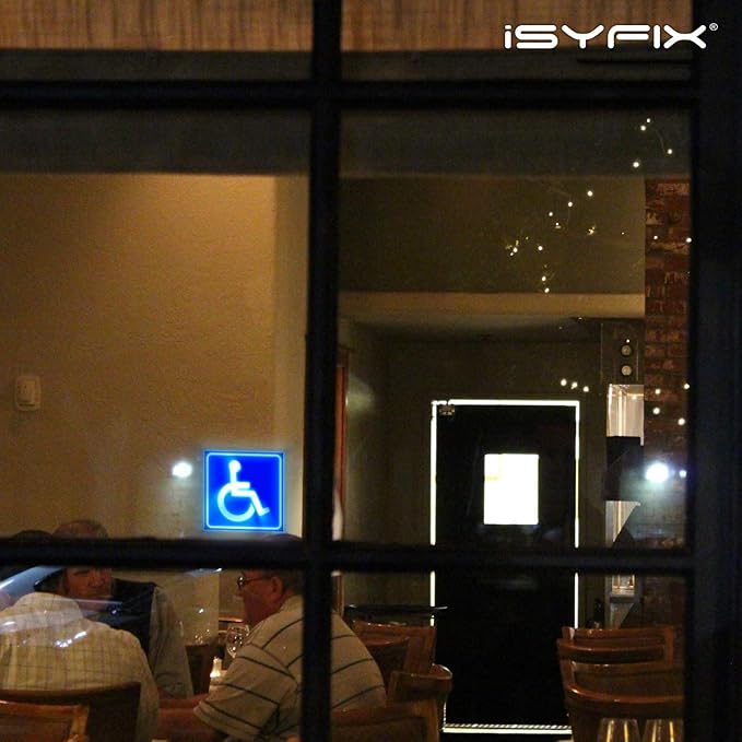 iSYFIX Handicap Signs Stickers Decal Symbol - 4 Pack Reflective Silver 3x3 Inch - Self-Adhesive Vinyl, Decal, Laminated for Ultimate UV, Weather, Scratch, Water and Fade Resistance, Indoor & Outdoor