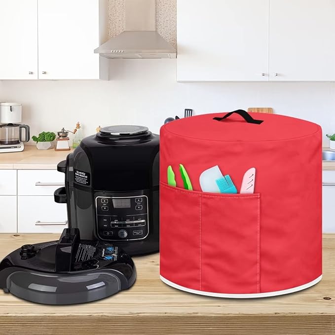 Red Pressure Cooker Cover Dust Cover 3qt,Kitchen Appliance Cover for Air fryer/Rice Cooker/Oven/Toaster/Stand Mixer/Steamer,Food Processor Cover
