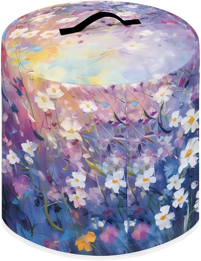Flashideas Daisy Print Dust Cover for 8 Quart Instant Pot and Extra Accessories, Dust Proof Easy to Clean Pressure Cooker Cover Electric Appliance Cover Air Fryer Accessories with Pocket