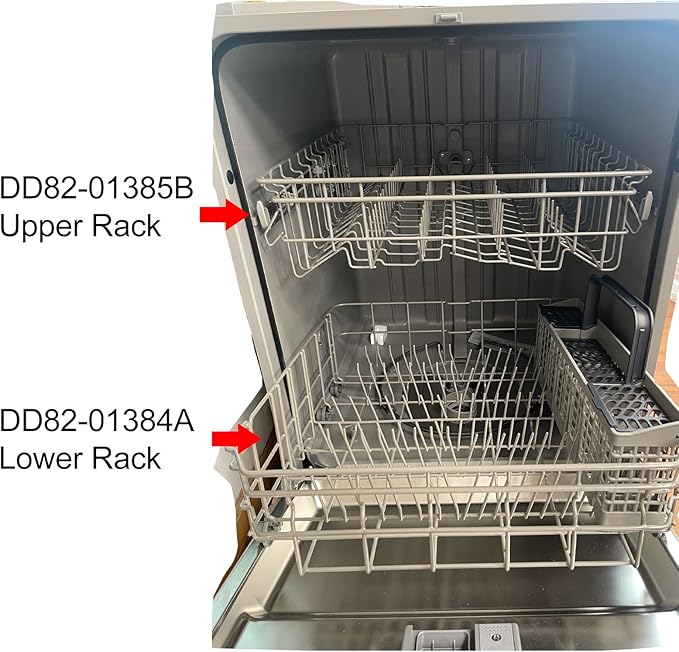 【2026 UPGRADED】DD82-01385A DD82-01385B Dishwasher Upper Rack Replacement Parts Fit for Samsung Dishwaher DW80R2031US, DW80R2031UG, DW80N3030US, DW80N3030UB, DW80N3030UW, DW80M2020US