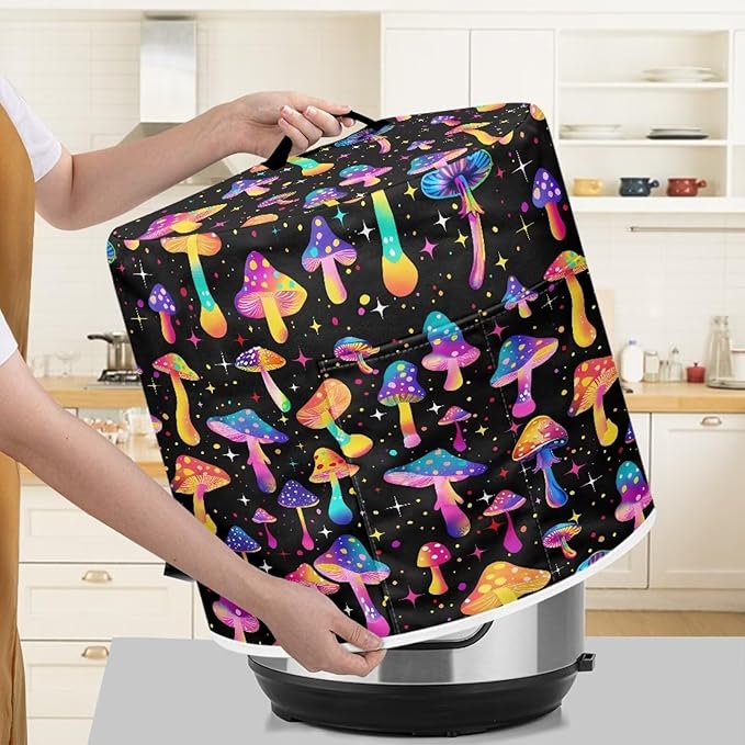 Colorful Mushrooms Dust Cover Instant Pot Heavy Duty Waterproof Dust Pressure Cooker Cover Case for Instant Pot Pressure Cooker Instant Pot Appliance Covers Pressure Cooker Size S