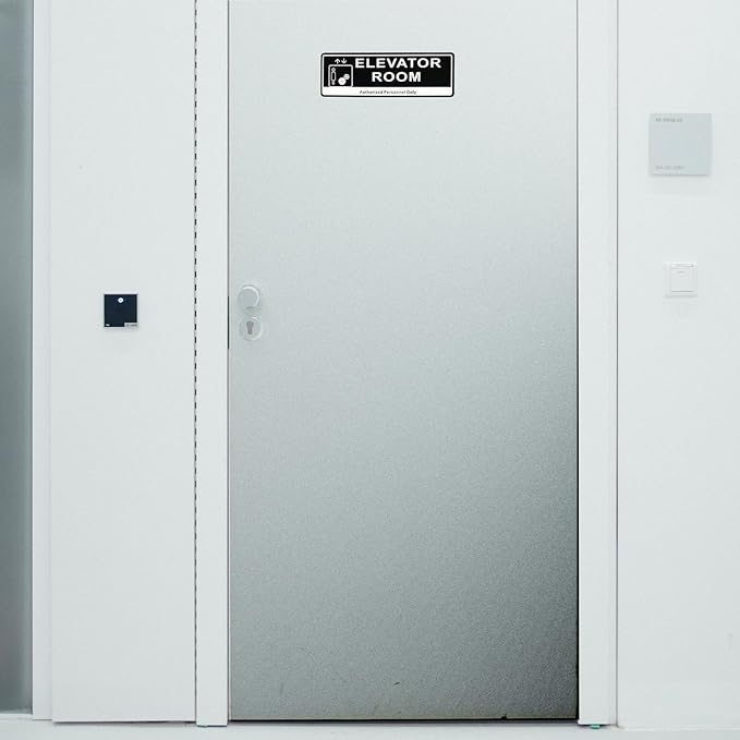 Door Sign,RAMIEYOO Acrylic Authorized Personnel Only Signs for Door,Black and White - 9"x 3" (Elevator Room)