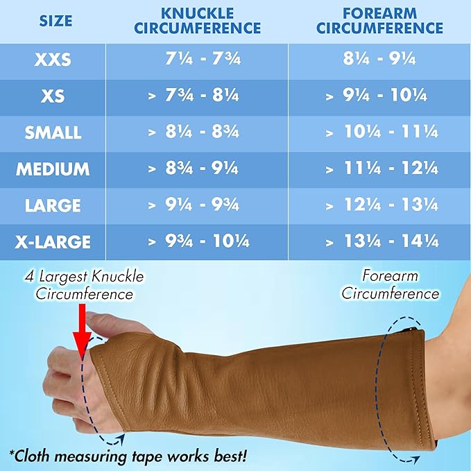 Arm Chaps Leather Protective Sleeves Arm Guard - Prevent Cuts, Scratches & Bruises - Genuine Cowhide - Ideal for Gardening & Construction - Left & Right Form-Fitting. Brown (1 Pair/Medium).