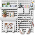 Wall Organizer Peg Board - Elevate And Declutter Your Gaming And Office - Create A Perfectly Structured Space(White)