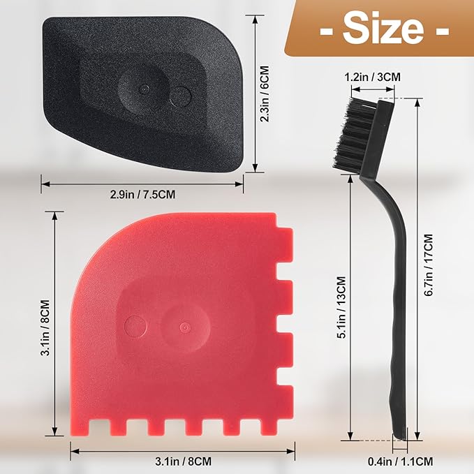 Pan Scraper Food Scraper cast Iron Tool and Cast Iron Pan & Grill Set with Bonus Cleaning Brush(3 Pack)