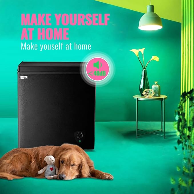 Deep Freezer WANAI 5.0 Cubic Chest Freezer with Top Open Door and Removable Storage Basket, 7 Gears Temperature Control, Energy Saving, Ideal for Office Dorm or Apartment