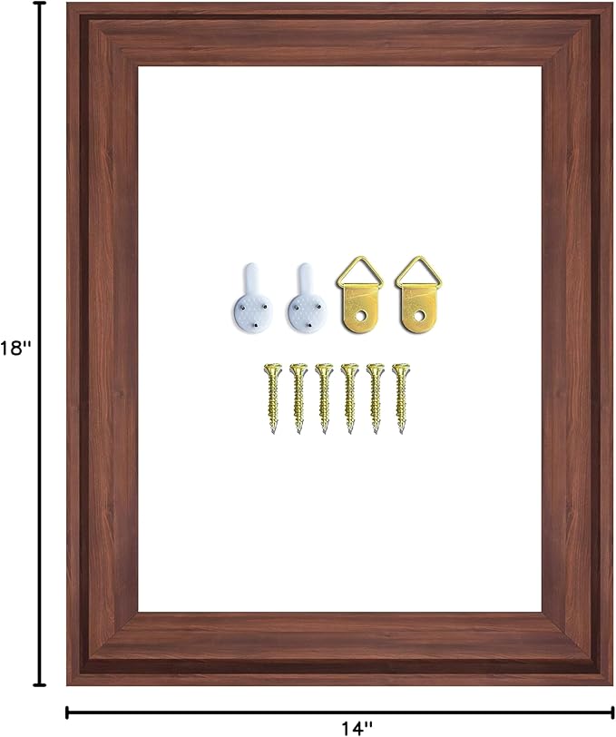 DIY Canvas Floater Frames for Canvas Paintings, 1.25" Deep Floating Frame for Finished Canvases (Dark Brown 14x18 inches)