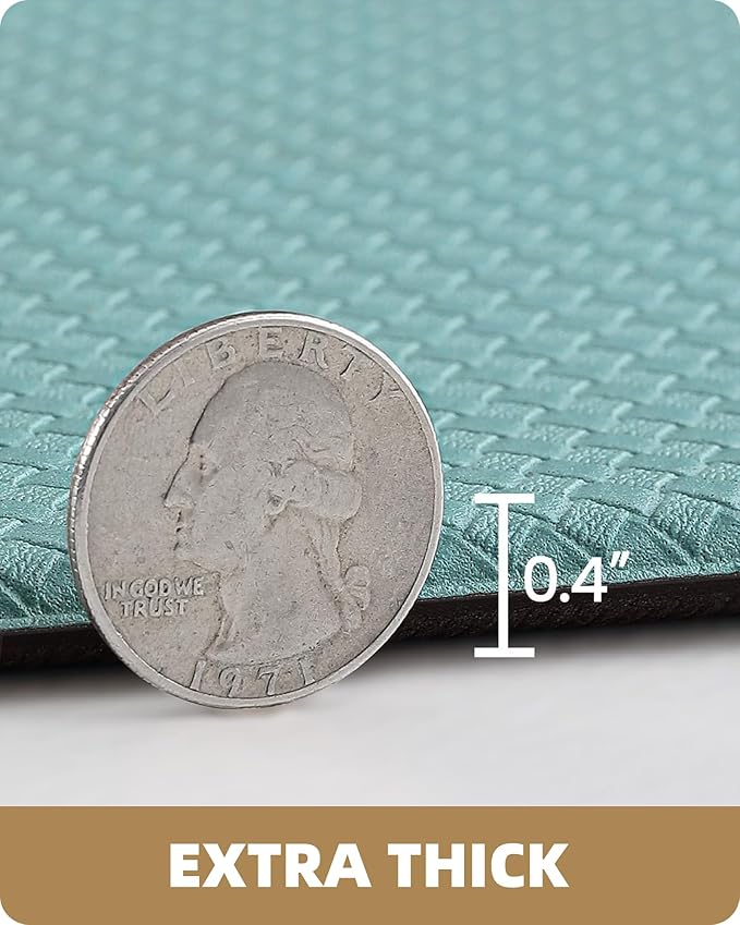 Color&Geometry Anti Fatigue Cushion Padded Kitchen Mat for Floor - 17x29+17x59,Easy Clean, Waterproof & Oil Proof, Anti Slip, Foam Rubber Runner Rug for Front Sink Comfort Standing, Teal Set of 2