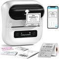 Phomemo M220 Label Maker Starter Pack, 3 Inch Bluetooth Thermal Label Printer with 100 Premium Label(40×30mm),Portable Barcode Printer for Small Business Office Organization, iOS Android PC Compatible