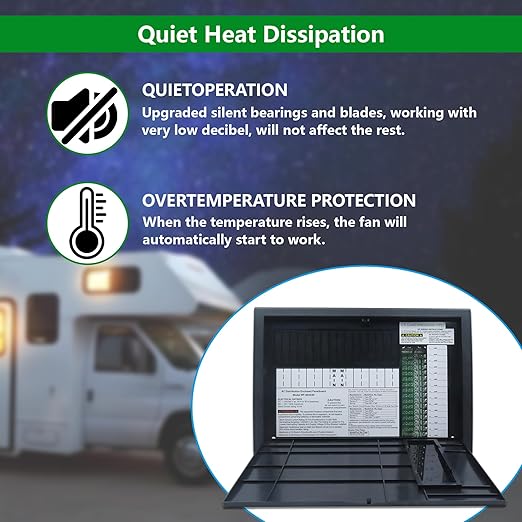 RV Electrical Panel Wf-8930/50NPB, 50 Amp AC Distribution Center, 27 Circuits, Plastic & Polycarbonate (PC) Material