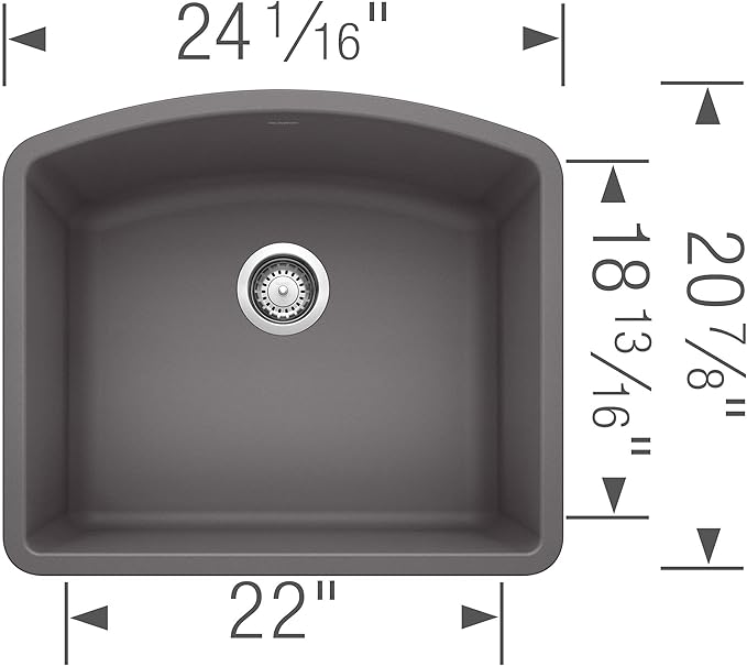 BLANCO, Cinder 441468 DIAMOND SILGRANIT Single Bowl Undermount Kitchen Sink