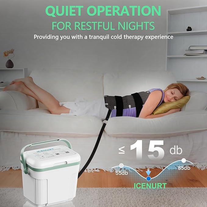 Cold Therapy Machine with Programmable Timer, Portable Ice Machine for Hip After Surgery, Hip Replacement Recovery System, Cryotherapy Pain Relief w/Compression Pad