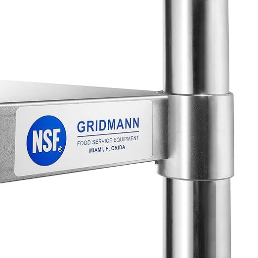 GRIDMANN Stainless Steel Work Table 12 x 24 Inches, NSF Commercial Kitchen Prep Table with Under Shelf for Restaurant and Home