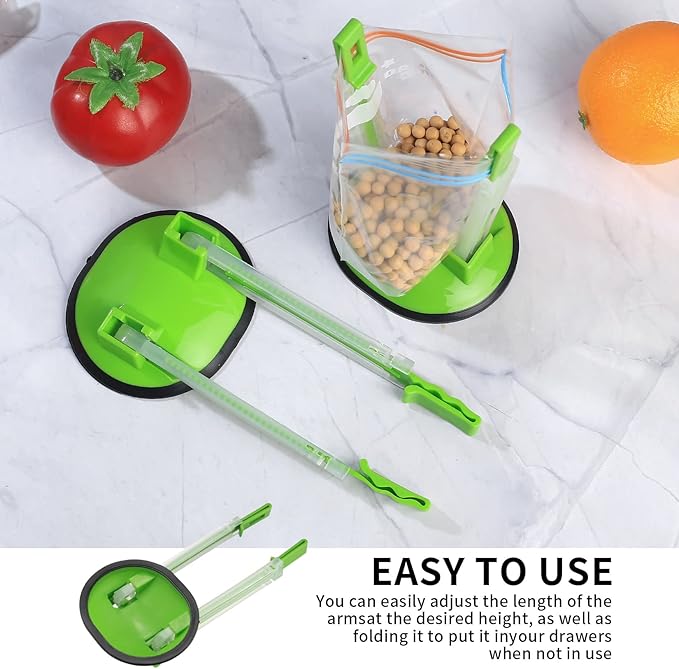 4 Pcs Baggy Rack, Freezer Bag Holder Stand, Adjustable Food Storage Holders, Plastic Food Prep Bag/Zip Lock Bag Holder Stand, for Food Meal Prep Bag, Kitchen Gadget (4)