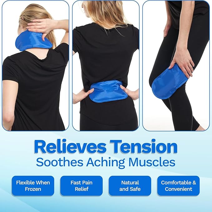 Reusable Hot and Cold Gel Ice Packs for Injuries - Gel Cold Packs for Injuries - Ice Packs Keep Food Fresh - Multiple Shapes and Sizes 6 Variety Pack