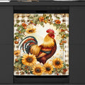 Rooster Sunflower Cute Flowers Dishwasher Magnet Cover, Reusable Refrigerator Panel Stickers Microwave Front Door Covers Magnets for Kitchen Home Appliances Holiday Party Decorations 23 X 26 in