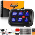 Auxbeam 6 Gang Switch Panel BC60, Universal Circuit Control Relay System Box with Automatic Dimmable On-Off LED Switch Pod Touch Switch Box for Car Pickup Truck UTV ATV Boat, 3 Years Warranty, Blue