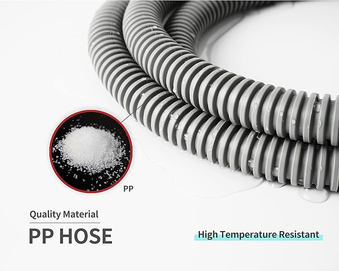 MyLifeUNIT Universal Dishwasher Drain Hose, 6.7 Ft Dishwasher Discharge Hose Extension, Corrugated and Flexible Dishwasher Hose Drain Replacement with 2 Clamps, Fits 11/16",1" and 1-1/8"
