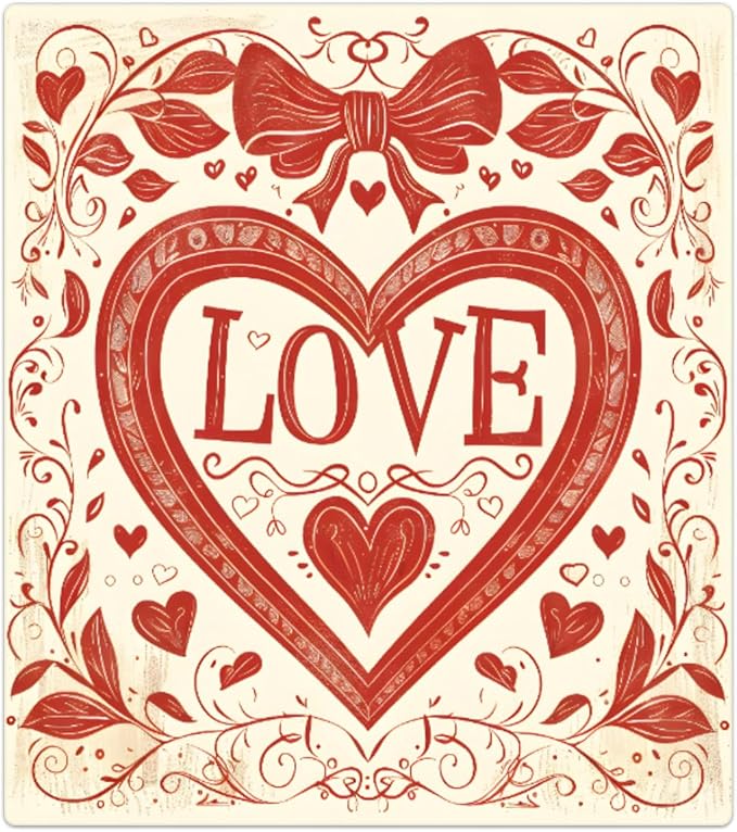 Valentine's Day Bow Love Flower Dishwasher Magnet Cover, Reusable Refrigerator Panel Stickers Microwave Front Door Covers Magnets for Kitchen Home Appliances Holiday Party Decorations 23 X 26 in