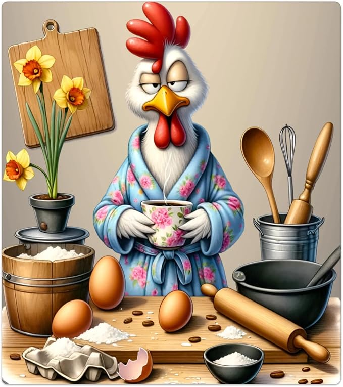 Rooster Funny Egg Flower Dishwasher Magnet Cover for The Front Dishwasher Door Cover Panel Decals Magnetic Refrigerator Cover for Kitchen Farmhouse Home Decor 23 X 26 in