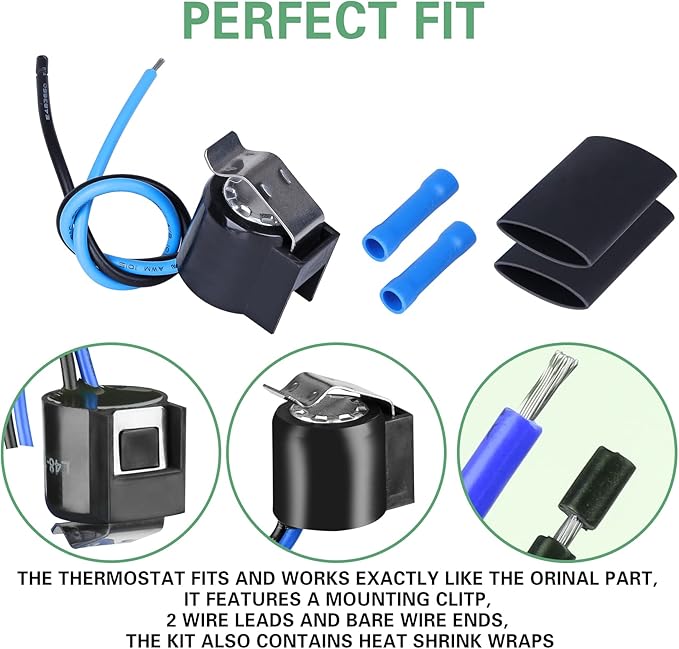 5303918214 Refrigerator Defrost Thermostat, 2set/pack Equal quality, Exact use for Frigidaire，Electrolux，Kenmore (Perfect replacement AP2150145 PS469522 AH469522 EA469522, 75303918214, 892545)