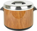 TrueCraftware- 40 Cups Insulated Sushi Rice Pot Wood Grain Exterior Stainless Steel Interior & Lid with Plastic Handle- Sushi Rice Mixing Tub Sushi Rice Bowl Sushi Rice Warmer for Home Kitchen Restaurant