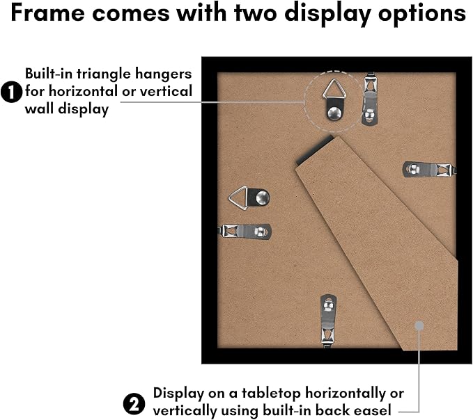 Americanflat 5.5x6.5 Picture Frame with Plexiglass - Set of 5 - Use as 2.5x3.5 Frame with Mat or Display 5.5x6.5 Photo Without Mat - Galleria Collection - Picture Frames for Tabletop or Wall - Black