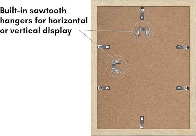 Americanflat 9x12 Picture Frame with Polished Plexiglass - Set of 5 - Use as 6x8 Frame with Mat or Display 9x12 Photo Without Mat - Galleria Collection - Picture Frames for Wall Display - Natural Oak