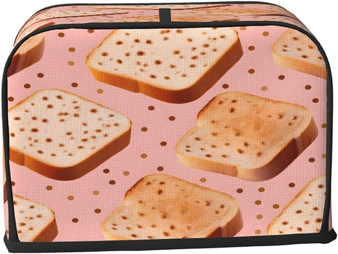 Toaster Cover 2 Slice Bread Pattern Waterproof Appliance Cover with Hang Loop Bread Baker Toaster Cover for Kitchen