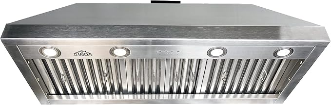 SINDA 42 Inch Built-in Range Hood Insert Vent 1150 CFM with 4 Speed Exhaust Fan Kitchen Under Cabinet Vent Hood Adjustable LED Lights, Dishwasher-safe, Baffle Filters,Stainless Steel