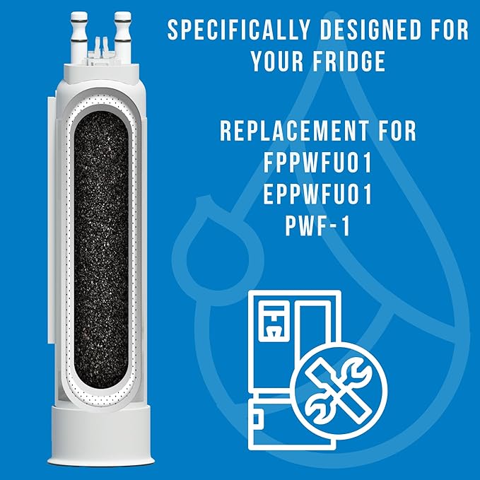 FPPWFU01 Water Filter Replacement for Frigidaire FPPWFU01 Water Filter, Compatible with PurePour PWF-1,EPPWF01 PureAdvantage PWF-1 and PureAir Ultra II PAULTRA2 Air Filter Combo（3+3）
