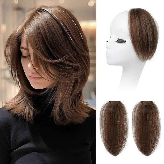 REECHO Clip in Hair Volumizer, Short Thick Clip in Hairpieces Adding Extra Hair Volume Extensions for Women with Thin Fine (Ginger Brown, 8 Inch(Pack of 2))